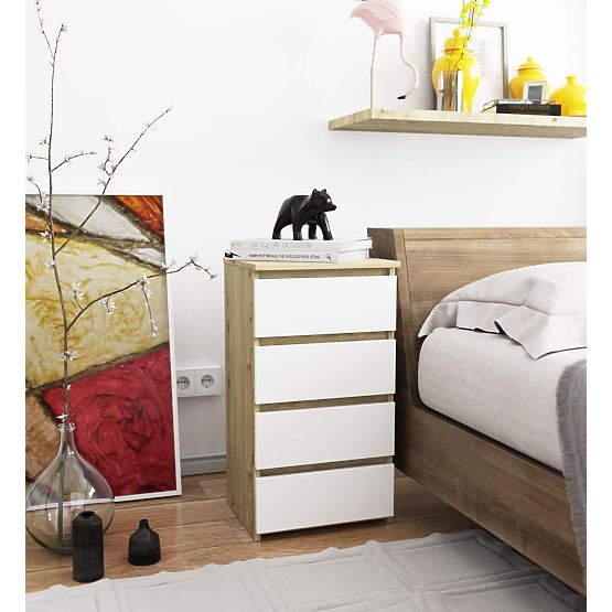 COMMODE CL4 PK CHÊNE ARTISAN / BLANC