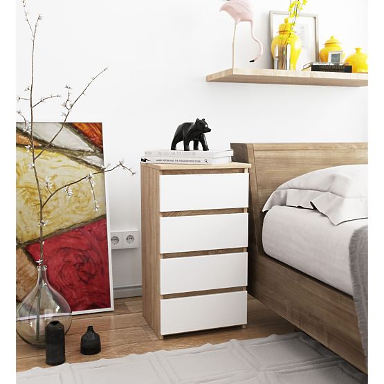 COMMODE CL4 PK CHÊNE SONOMA / BLANC