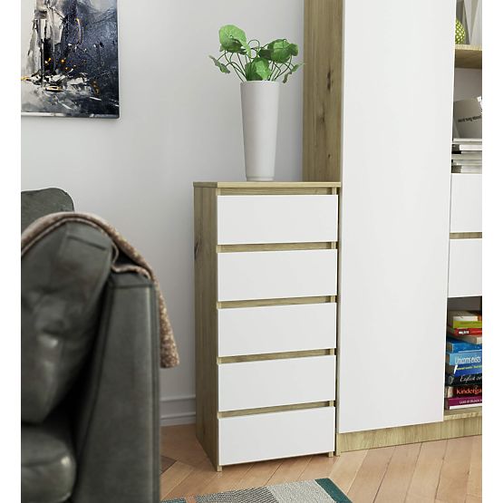 COMMODE CL5 PK CHÊNE ARTISAN / BLANC