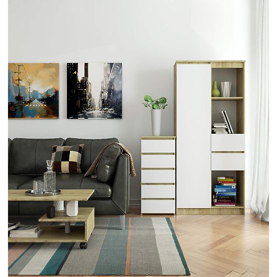 COMMODE CL5 PK CHÊNE ARTISAN / BLANC