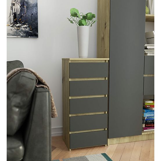 COMMODE CL5 PK CHÊNE ARTISAN / GRIS
