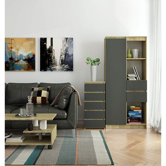COMMODE CL5 PK CHÊNE ARTISAN / GRIS