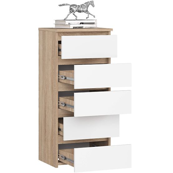 COMMODE CL5 PK CHÊNE SONOMA / BLANC