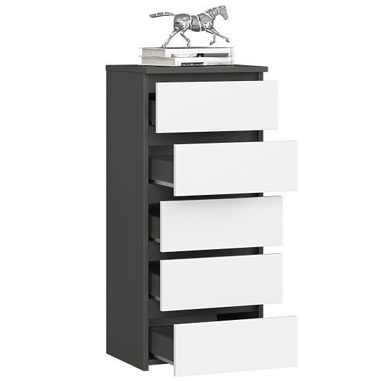 COMMODE CL5 PK GRIS GRAPHITE / BLANC