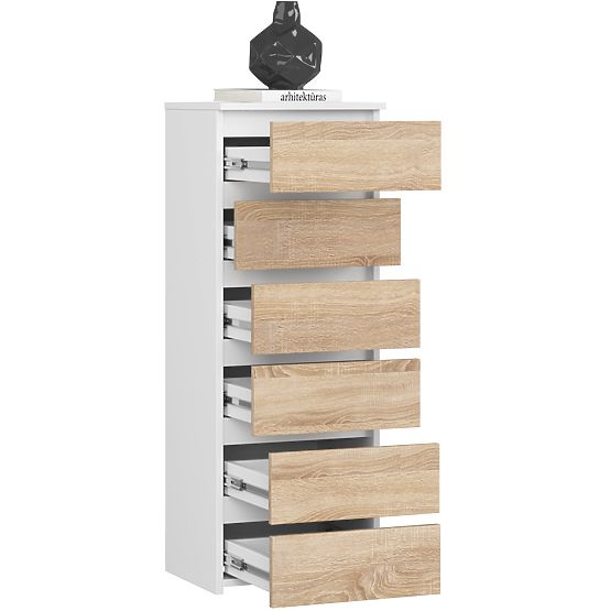 COMMODE CL6 PK BLANC / CHÊNE SONOMA