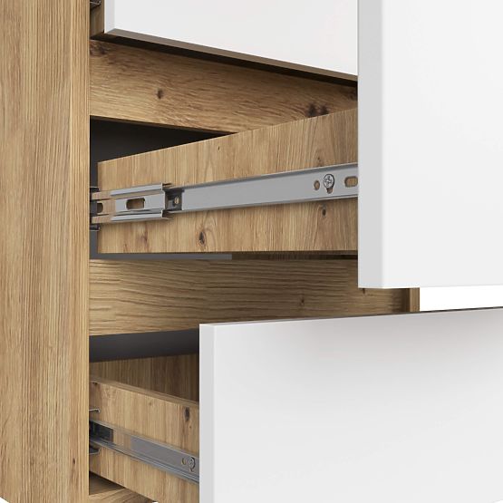 COMMODE CL6 PK CHÊNE ARTISAN / BLANC