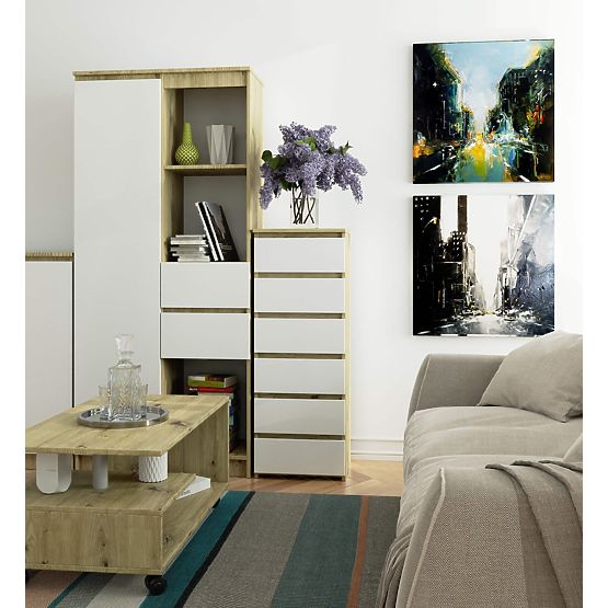 COMMODE CL6 PK CHÊNE ARTISAN / BLANC