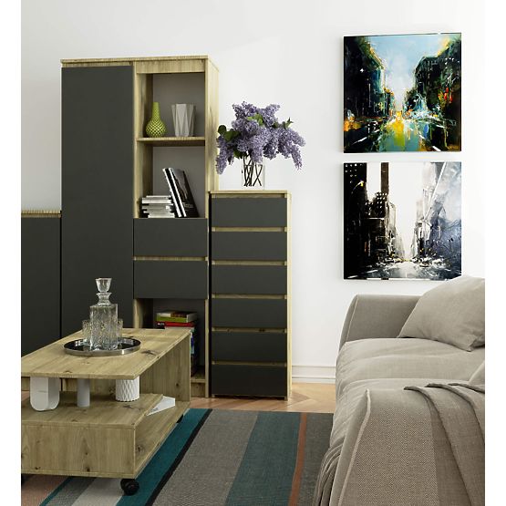 COMMODE CL6 PK CHÊNE ARTISAN / GRIS