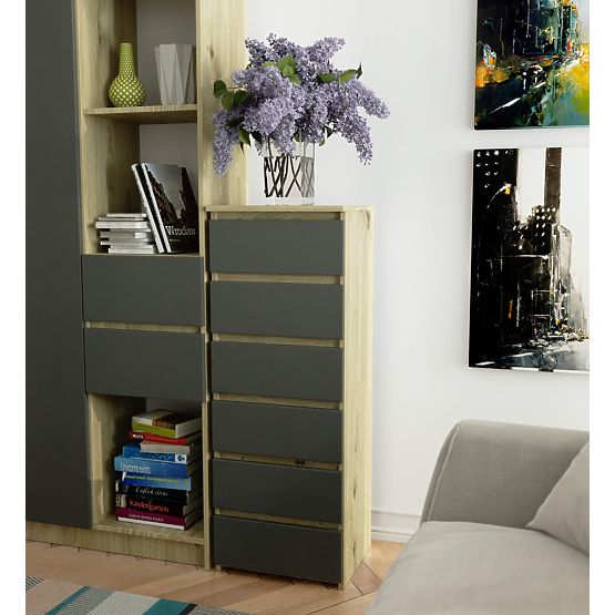 COMMODE CL6 PK CHÊNE ARTISAN / GRIS