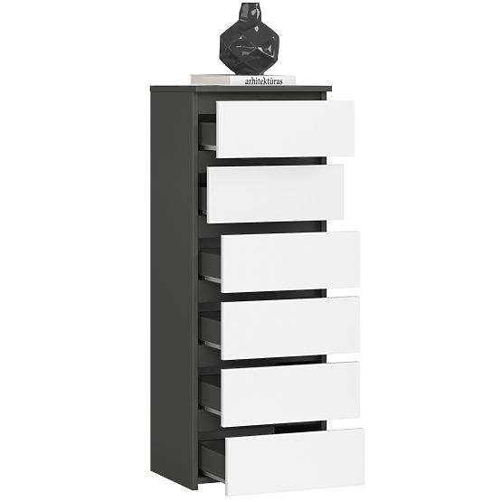 COMMODE CL6 PK GRIS GRAPHITE / BLANC