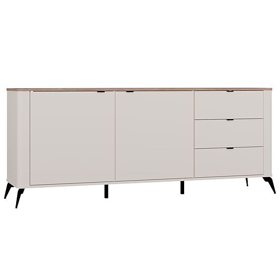 Commode CORDOBA 2D3S Cachemire Beige Chêne Castello Armoire 3 Tiroirs Fermeture Silencieuse