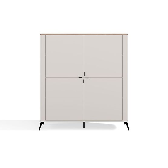 Commode CORDOBA 4D Cachemire Beige Chêne Castello Armoire 4 Portes 8 Étagères Salon