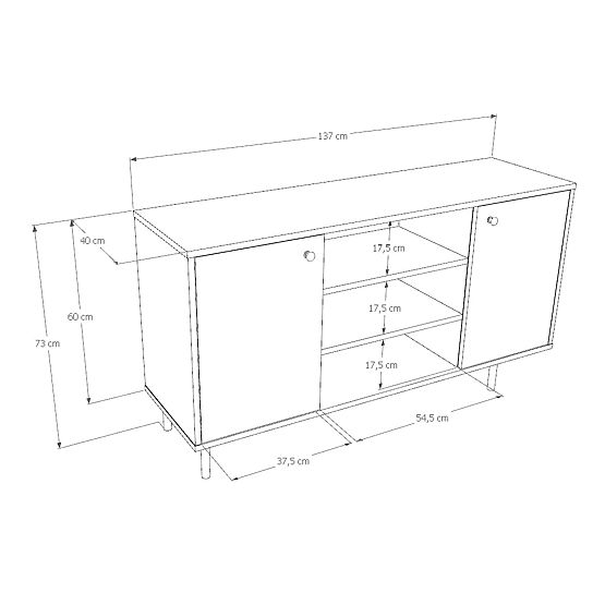 Commode à deux portes Venus, cachemire, pieds en métal doré