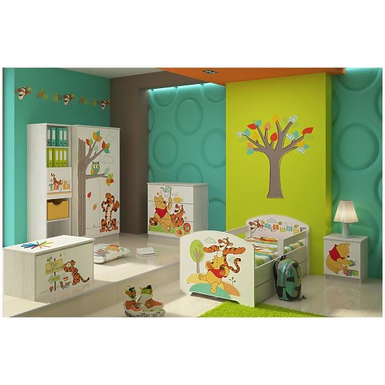 Commode enfant Winnie l'ourson et Tigrou - décor pin norvégien