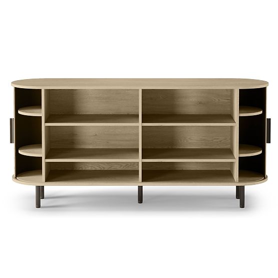 Commode Gliss, arrondie, lamelles, chêne clair