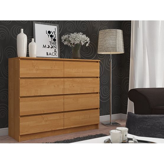 COMMODE K 120 cm 8 TIROIRS PK AULNE