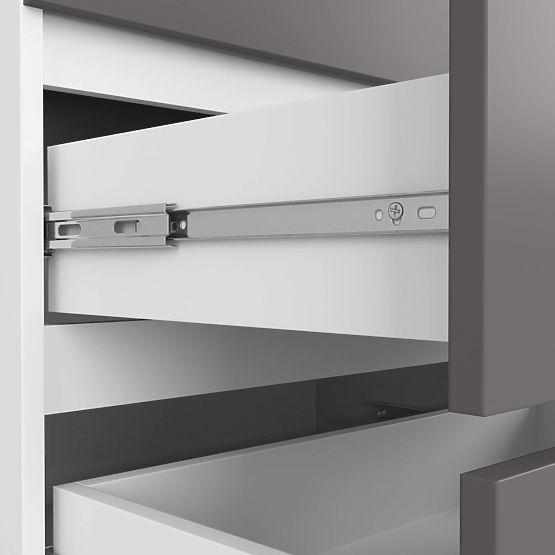 Commode K 140 cm 6 tiroirs PK blanc-gris graphite