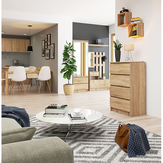 COMMODE K 60 cm 4 TIROIRS PK CHÊNE SONOMA