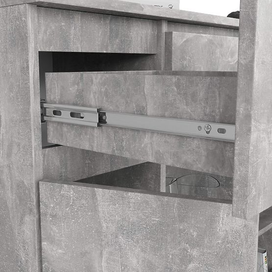 COMMODE K100 2D 3T 1P PK BÉTON