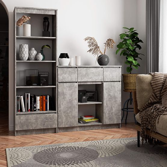 COMMODE K100 2D 3T 1P PK BÉTON