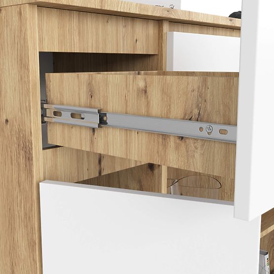 COMMODE K100 2D 3T 1P PK CHÊNE ARTISAN / BLANC