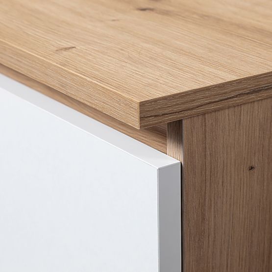 COMMODE K100 2D 3T 1P PK CHÊNE ARTISAN / BLANC