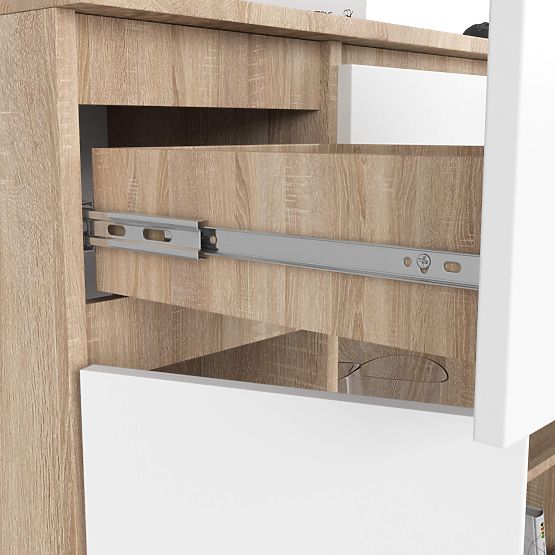 COMMODE K100 2D 3T 1P PK CHÊNE SONOMA / BLANC