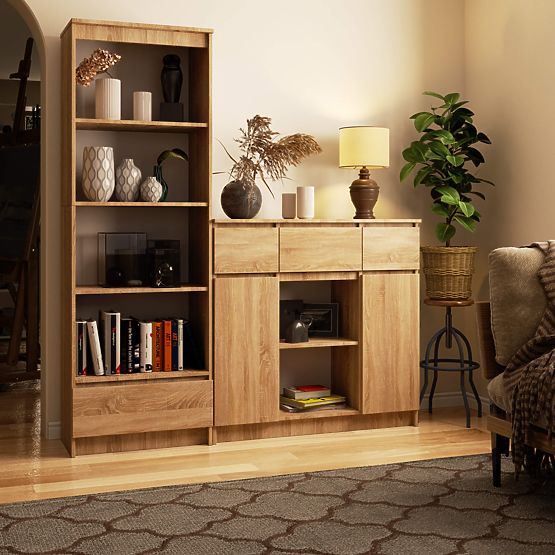 COMMODE K100 2D 3T 1P PK CHÊNE SONOMA