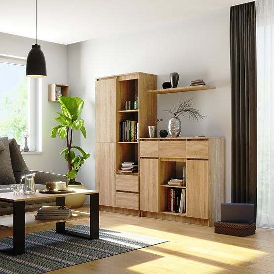 COMMODE K100 2D 3T 1P PK CHÊNE SONOMA