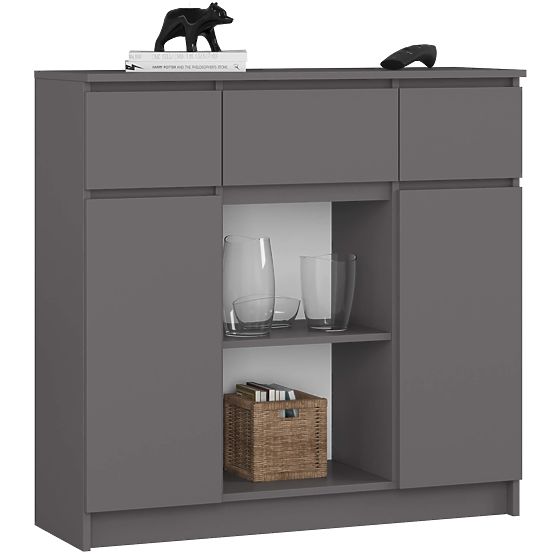 COMMODE K100 2D 3T 1P PK GRIS GRAPHITE