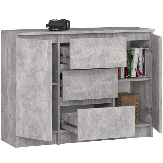 COMMODE K100 2D 3T PK BÉTON