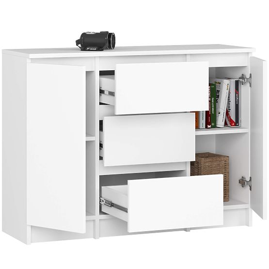COMMODE K100 2D 3T PK BLANCHE