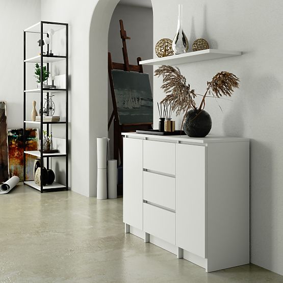 COMMODE K100 2D 3T PK BLANCHE