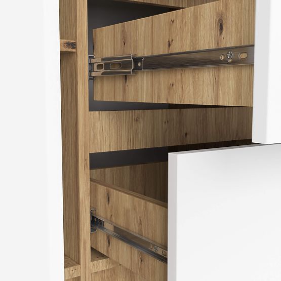 COMMODE K100 2D 3T PK CHÊNE ARTISAN / BLANC