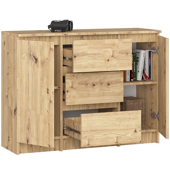 COMMODE K100 2D 3T PK CHÊNE ARTISAN