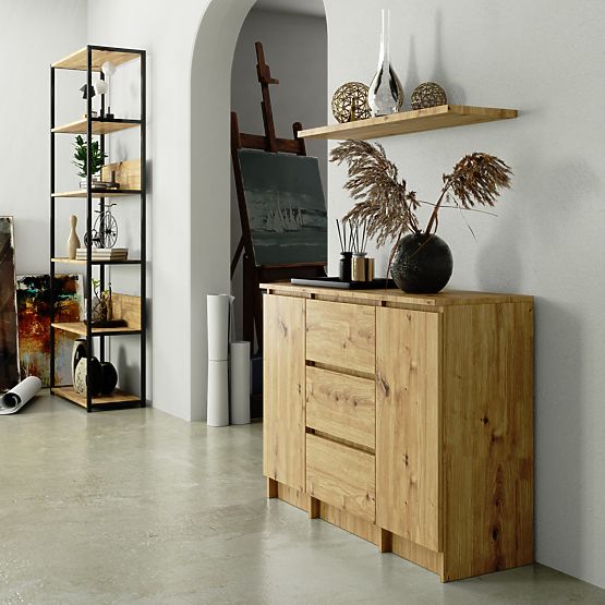 COMMODE K100 2D 3T PK CHÊNE ARTISAN