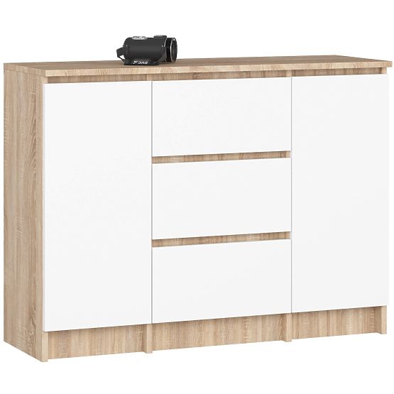 COMMODE K100 2D 3T PK CHÊNE SONOMA / BLANC