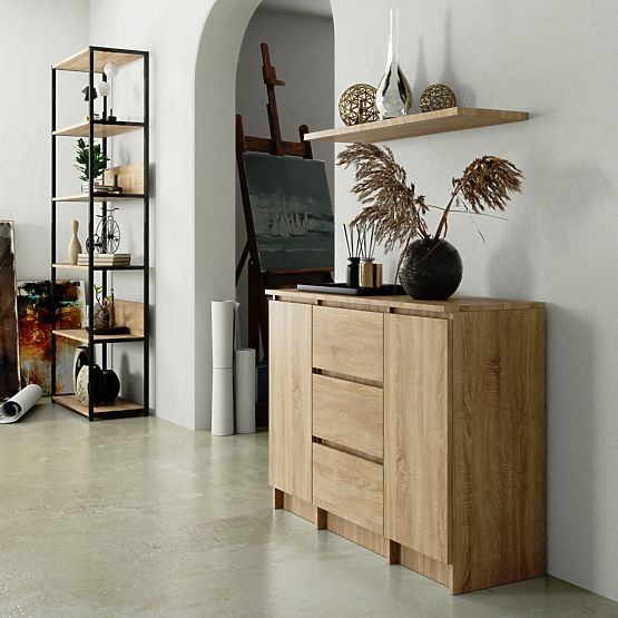COMMODE K100 2D 3T PK CHÊNE SONOMA