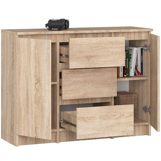 COMMODE K100 2D 3T PK CHÊNE SONOMA