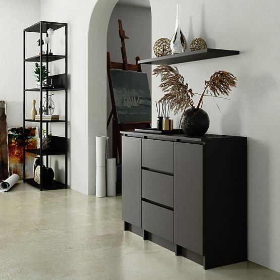 COMMODE K100 2D 3T PK GRIS GRAPHITE