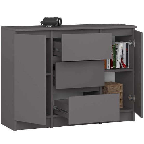 COMMODE K100 2D 3T PK GRIS GRAPHITE