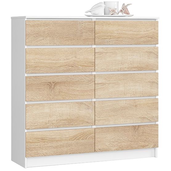 COMMODE K120 10TIROIRS CLP PK BLANC / SONOMA