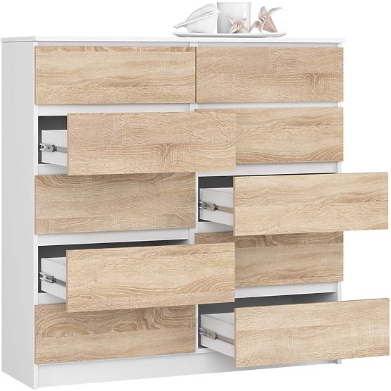 COMMODE K120 10TIROIRS CLP PK BLANC / SONOMA