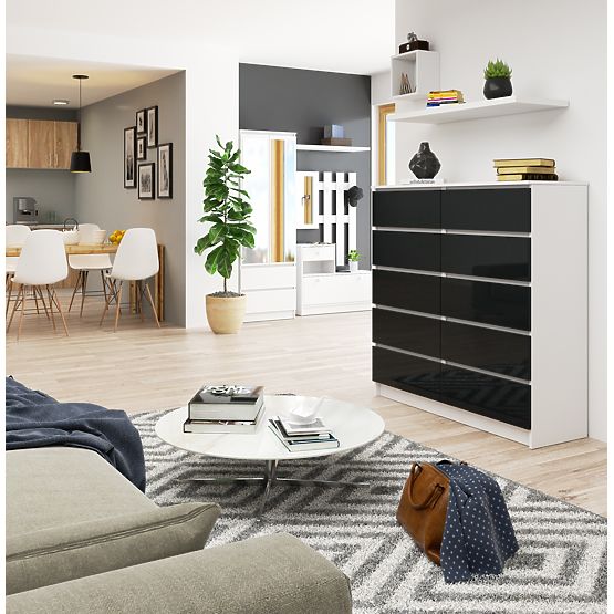 COMMODE K120 10TIROIRS CLP PK GRAPHITE BRILLANT