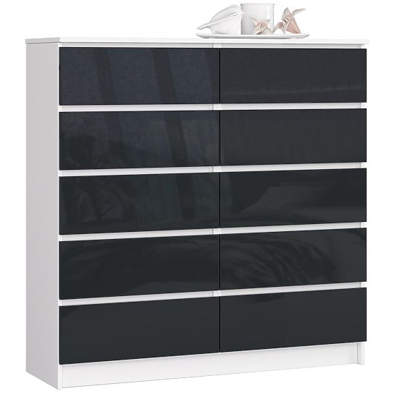 COMMODE K120 10TIROIRS CLP PK GRAPHITE BRILLANT