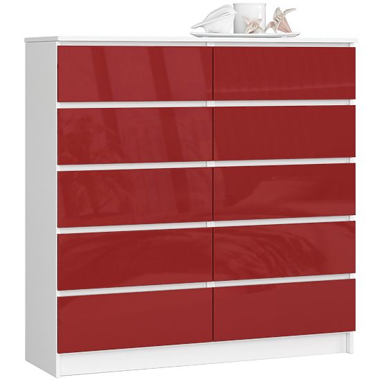 COMMODE K120 10TIROIRS CLP PK ROUGE BRILLANT