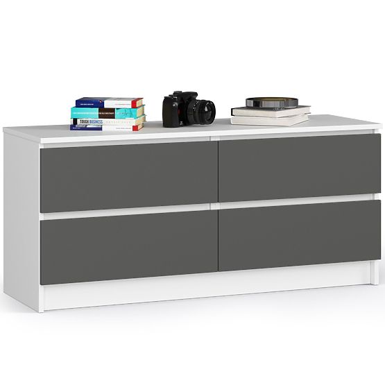 COMMODE K120 4TIROIRS CLP PK BLANC / GRIS