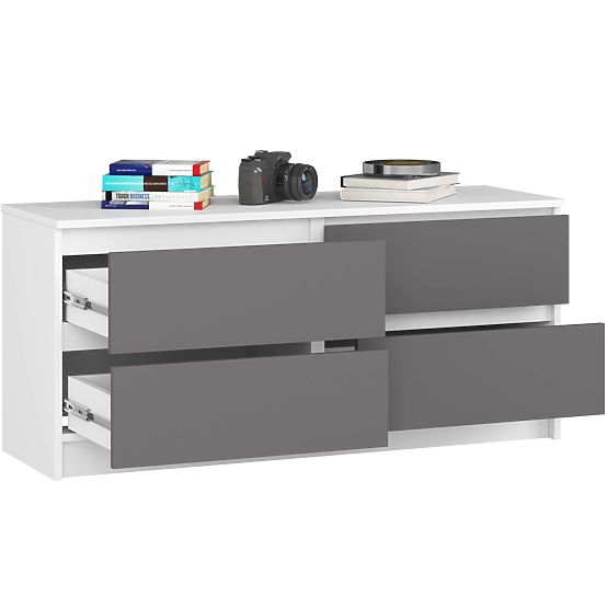 COMMODE K120 4TIROIRS CLP PK BLANC / GRIS
