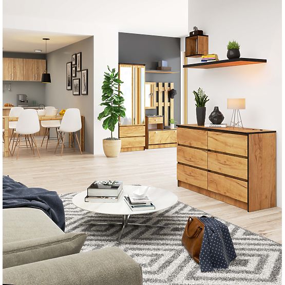 COMMODE K120 6TIROIRS CLP CHÊNE CRAFT