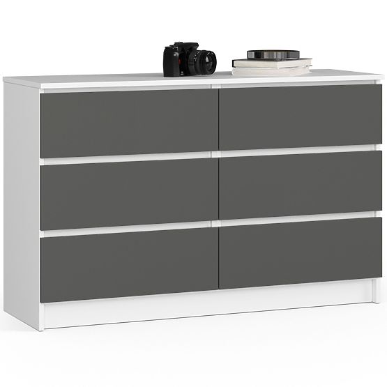 COMMODE K120 6TIROIRS CLP PK BLANC / GRIS